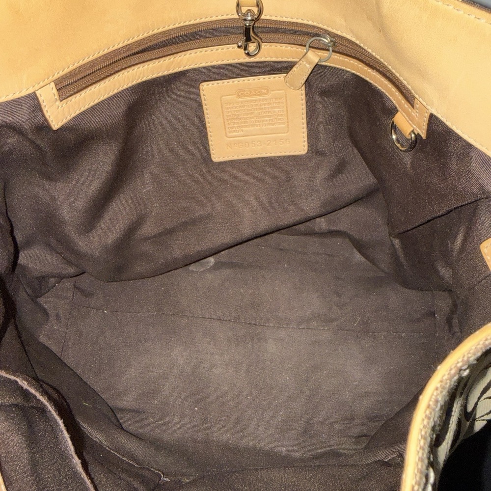 COACH Purse Vintage Signature Jacquard Canvas Leather Hobo Shoulder Bag 2156 Y2K - Picture 10 of 10